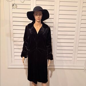 Elegant Black Faux Fur Coat